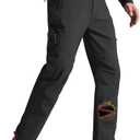 FREE SOLDIER Men's Fleece Lined Outdoor Cargo Hiking Pants Water Repellent Softshell Snow Ski Pants with Zipper Pockets, Size 34