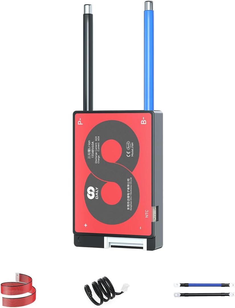 DALY 4S-16S BMS 15A to 200A Protection Board with Balance Wire and Temperature Sensor for Lithium Battery PackLi-ion 13S 48V,60A