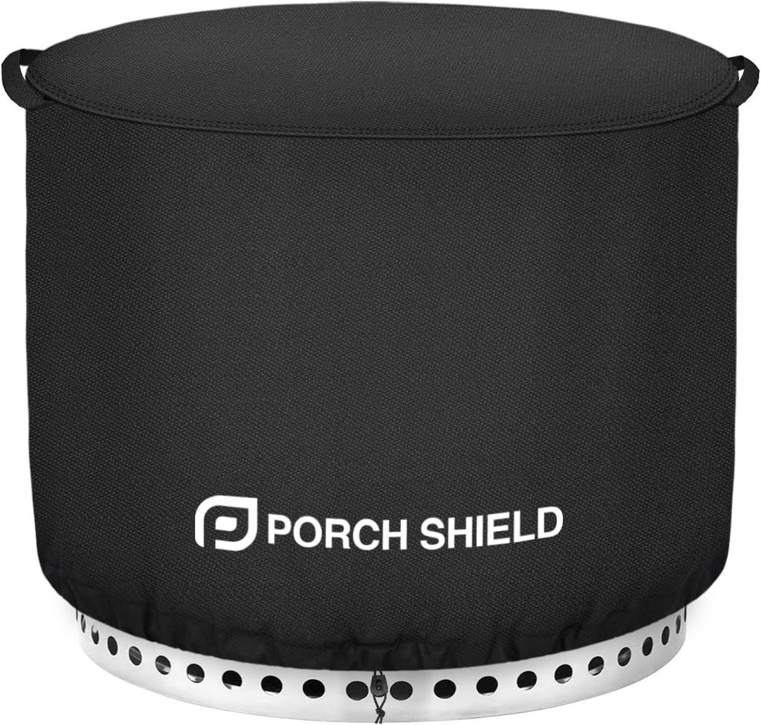 Porch Shield Fade Resistant Solo Stove Bonfire Cover - Waterproof Patio Fire Pit Cover Round 22 inch Fits for Small Firepit Solo Stove Bonfire (Black)