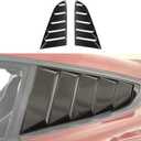 RT-TCZ Carbon Fiber Rear Quarter Side Window Scoop Louvers Sun Shade Cover Wind Vent Air Deflector Decoration Exterior Accessories for Ford Mustang 2015-2022,2PCS