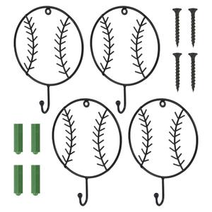 Kuabiz 4 Pcs Basketball Room Decor Vintage Sports Wall Hooks Decorative Basketball Metal Coat Hooks Wall Mounted Sports Theme Bathroom Decor Towel Hanger for Home Entryway Playroom Hats Keys