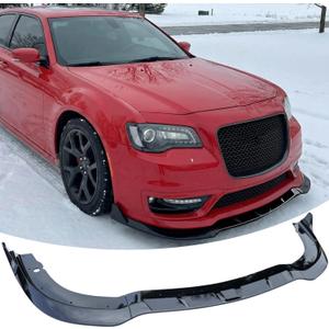 NEESPOC Front Bumper Lip Splitter Spoiler Fit for Chrysler 300 SRT 2015-2023 Accessories C/S/Touring/Touring L (S Model/Sport Appearance Package Only), Gloss Black 3PCS Air Chin Body Kit