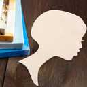 Operitacx 8Pcs DIY Painting Wood Pieces African Female Head Silhouette Wooden Blanks 5.9X3.7 Inch Natural Craft Wood for Art Projects Home Decor