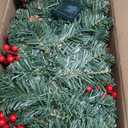 Joiedomi 9Ft Christmas Garland Prelit with Lights, 100 Warm White LED, 27 Pine Cones, 27 Red Berries for Home & Office Christmas Indoor and Outdoor Decorations (Battery Powered, not Included)