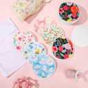 Sosation 30 Pcs Reusable Breast Pads Nursing Covers with Wet and Laundry Bag Floral Nipple Pads for Breastfeeding Mom Gift