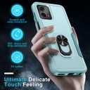 Janmitta Compatible with Moto G 5G 2023 Case with Screen Protector,Heavy Duty Shockproof Full Body Protective Cover Built in Rotatable Metal Ring Holder Kickstand,Mint Green