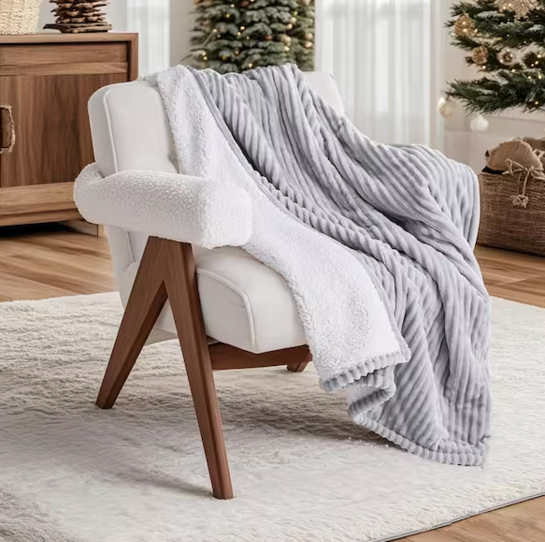 Electric Blanket Full Size - Soft Ribbed Flannel Heated Blanket with 6 Heat Settings, Heating with 10 Time Settings, 8 hrs Timer Auto Shut Off (72x84 inches, Light Grey)