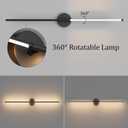 Modern Wall Sconces Set of Two 3000K 40In Hardwired Black Bathroom Sconce Vanity Light Bar 360 Rotate Warm Light for Bedroom Bathroom