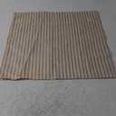 jinchan Striped Linen Kitchen Curtains Ticking Stripe Cafe Curtains for Living Room Bathroom Farmhouse Small Windows Rustic Rod Pocket Tiers 2 Panels 26" Wide x 24" Long, Beige