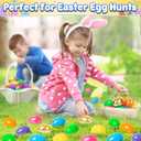 Jumlys 36 Count 3.15" Plastic Easter Eggs, 30 Pcs Empty Suprise Egg 6 Pcs Golden Eggs Bulk, Fillable Egg with Hinge for Easter Hunt, Basket Stuffers Fillers and Easter Party Favor