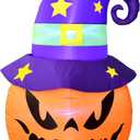 PRESENCE 5FT Halloween Decorations Outdoor - Halloween Inflatables Pumpkin with Build-in LED Lights Blow Up Pumpkin for Halloween Party Indoor Outdoor Yard Garden