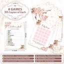 Baby Shower Games for Adults - Complete Party Activity Card Set with Pacifier Hunt, Belly Measuring & Mommy or Daddy Guess - Grown-Up Guest Entertainment Kit-w4