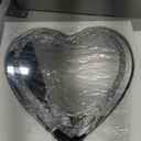 DMDFIRST Heart Shaped Silver Glass Mirror 2 Pack 12x12inch Crystal Crush Diamond Decor Chain Mirror for Wall Decoration