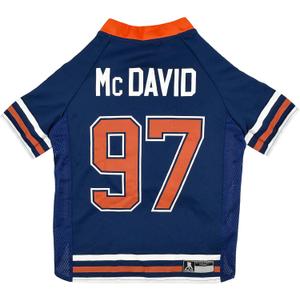Pets First NHLPA Connor McDavid Mesh Dog Jersey, Edmonton Oilers McJesus-97, Size Small