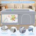 XVISHX Baby Playpen 50 x 50 Inch Play Pen Playards, Playpen for Babies and Toddlers, Baby Playard for Indoor & Outdoor Active Center Game Fence, with Skin-Friendly Fabric and Soft Breathable Mesh Grey