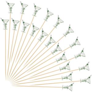 Domensi 300 Pcs Martini Cocktail Picks 4.7" Fancy Toothpicks for Martini Party Supplies Decorative Toothpicks Bamboo Skewers Fruit Stick for Summer Appetizer Food Sandwich Charcuterie Birthday Wedding