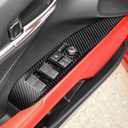 AIRSPEED for 2018-2024 Toyota Camry Carbon Fiber Car Door Window Button Cover Center Console Interior Trim Accessories, Black with Folding Rearview Mirror Button