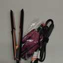 Hair Straightener 1 Inch Flat Iron and Curler 2 in 1 Titanium Ceramic Ionic Dual Voltage Straightener with Heat-Resistant Silicone, for Less Frizz, Shinier & Smoother (Black/Rose Gold)