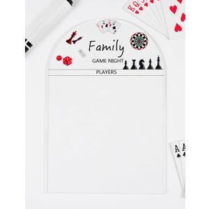 Acrylic Engraved Game Night Score Tracker, Transparent