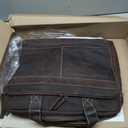 Leather Laptop Messenger Bag for Men and Women - Briefcase Crossbody Office