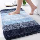 Arotive Microfiber Bathroom Rugs, Shaggy Soft and Absorbent Bath Rug, Non-Slip, Thick Plush Machine Washable Dry Bath Mats for Bathroom, Tub and Shower, 30x20, Blue