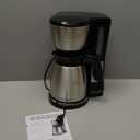BLACK+DECKER 12 Cup Thermal Programmable Coffee Maker with Brew Strength and VORTEX Technology, Black/Steel
