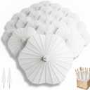 24 Pack 33 Inch White Paper Umbrellas for Wedding