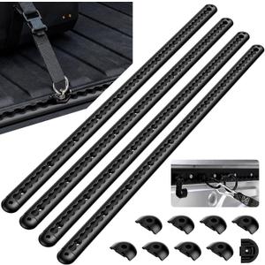 4 Pack 4ft L Track Rail Tie Down, Aluminum 4000 lbs 8 End Caps