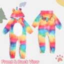 ALVABABY Christmas Baby Bunting Bodysuit with Hood, Romper Jumpsuit Animal Costume Outfit, Soft Warm Onesize Newborn Toddler (0-3 Months, Colorful Little Monster)