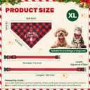 Valentines Day Dog Bandana with Unique Quick-Release Buckle and Retractable Design,Triangle Reversible Bibs Breed for Dogs,Red Plaid Bandana with Christmas Santa(XL)