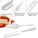 uxcell Cake Knife and Server Set, 10.6/9 Inch Cake Cutting Set, Stainless Steel Cake Serving Set Pastry for Pizza Cutter Spatula Birthday Bridal Party Gift, Silver