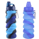2PCS Blue & Purple Collapsible Water Bottles for Adults, Boys, Students, Kids, Foldable Water Bottles for Travel Camping Hiking, Portable Sports Water Bottles