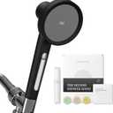 SecondShower Filtered Shower Hand for Hard Water | Clinically Proven for Skin Health, NSF Certified 99.9% Chlorine Removal, SPA Grade High Pressure, Korean Beauty Secret Natural Filter (Matte Black)