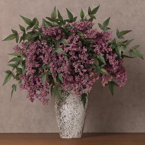 Juxdp 4 Pcs Artificial Nandina Berry Stem for Vase - 36" Realistic Faux Berry Spray, Fake Plant Branches with Stems for DIY Bouquet, Shower, Farmhouse, Mantel, Home Decor (Dusty Plum)