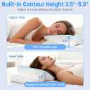 AlignCore Cervical Neck Pillow - Ergonomic Firm Memory Foam Bed Pillows for Sleeping, Neck Pillows for Pain Relief, Back and Side Sleeper Pillow (White with Gray Surface)