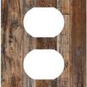 Vintage Board Rustic Brown Wood Texture Outlet Covers 1 Gang Duplex Light Switch Cover Decorative Switch Plates Electrical Receptacle Faceplate Wall Plate for Farmhouse Home Decor