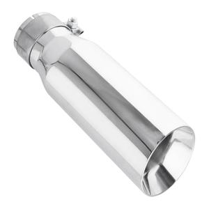 QYFNB 304 Stainless Steel Car Exhaust Tip, 2.5" Inlet, 3" Outlet, 12" Overall Length, Polished Dual-Layer Slant Cut Design, Clamp-On for 2.5-Inch Outside Diameter Tailpipe