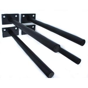 4 Pcs 8" Black Solid Steel Floating Shelf Bracket Blind Shelf Supports - Hidden Brackets for Floating Wood Shelves - Concealed Blind Shelf Support  Screws and Wall Plugs Included