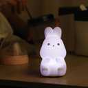 GoLine Mini Bunny Night Lights for Kids Ages 3-8, Cute Silicone Easter Rabbit Lamp with 7 Color, Christmas Birthday Toys Gifts for 4 5 6 7 8 9 10 Year Old Girls Boys Baby Toddlers.