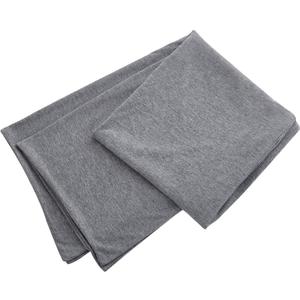 Oubonun 100% Jersey Cotton Body Pillow Cover with Zipper - Luxury Soft Removable Pillow Case - Long Fuzzy - Knitted (Grey, 21"X54")