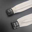 2 x PCIe 5.0 Cable, 16AWG ATX 3.0 12VHPWR PCIE Cable, 600W Male to Male 16 (12+4) Pin PCIE5 Cable for RTX 4090TI, 4080TI, 3090TI, Compatible for MSI, Gigabyte, GameMax, Thermaltake Power Supply, White
