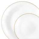 Organic Hammered Transparent White and Gold Rim Collection, Case of 120 (12 packs x 10)