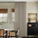 TWODRAPES Burlywood Birch Pinch Pleated Linen Curtains 2 Panels for Living Room Bedroom Memory Training Shaped Semi Sheer Pleat Drapes with Hooks Rings Light Filtering Window Curtain 40x92