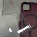 YENAPOON for iPhone 14 Case, iPhone 13 Case, with 1 Screen Protector, Matte Magnetic Slim Phone Cover, Support for Magsafe, Shockproof Protection Translucent Frosted Back,Wine Red Y The Glass is Broken