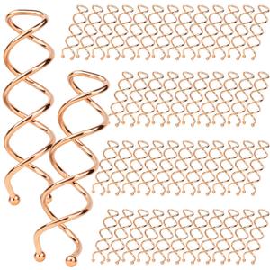 FANDAMEI 50PCS Spiral Hair Pins, Spin Pins Spiral Bobby Pins for Girls, Women and Kids, Non-Scratch Round Clip & Bun Twist, Stylish Bun Bobby Pins, Premium Spin Pins for Hair, Rose Gold