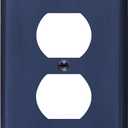 LIDER Duplex Receptacle Metal Wall Plate, Impact and Corrosion Resistant, Metal Outlet Cover, 201 Stainless Steel, Modern Decoration Upgrading, Mid-Size 1-Gang 4.88" x 3.11", Brushed Blue