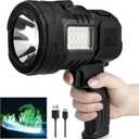 Rechargeable Spotlight Flashlight, 1,000,000 Lumens Super Bright Spotlight Outdoor with Cob Light & USB Output, Lightweight Handheld Led Spot Light for Hunting Boating Camping