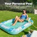SLOOSH Inflatable Tanning Pool Lounger Float, 70" x 46" Pool Floats Adult with Pillow, 4 in 1 Suntan Tub Raft Floatie,Sunbathing Bed Lounge for Water Blow Up Kids Ball Pit Party Gifts, L-Cyan White