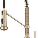 KRAUS Bolden Commercial Style 2-Function Single Handle Pull Down Kitchen Faucet in Spot-Free Antique Champagne Bronze, KPF-1610SFACB