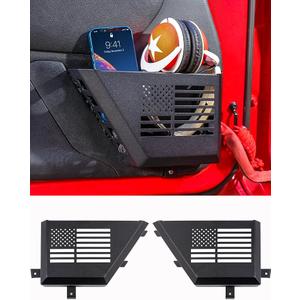 Savadicar Metal Front Door Pockets Compatible with 20112018 Jeep Wrangler JK JKU, Door Storage Accessories for Replace Sagging Nets, 2 PCs